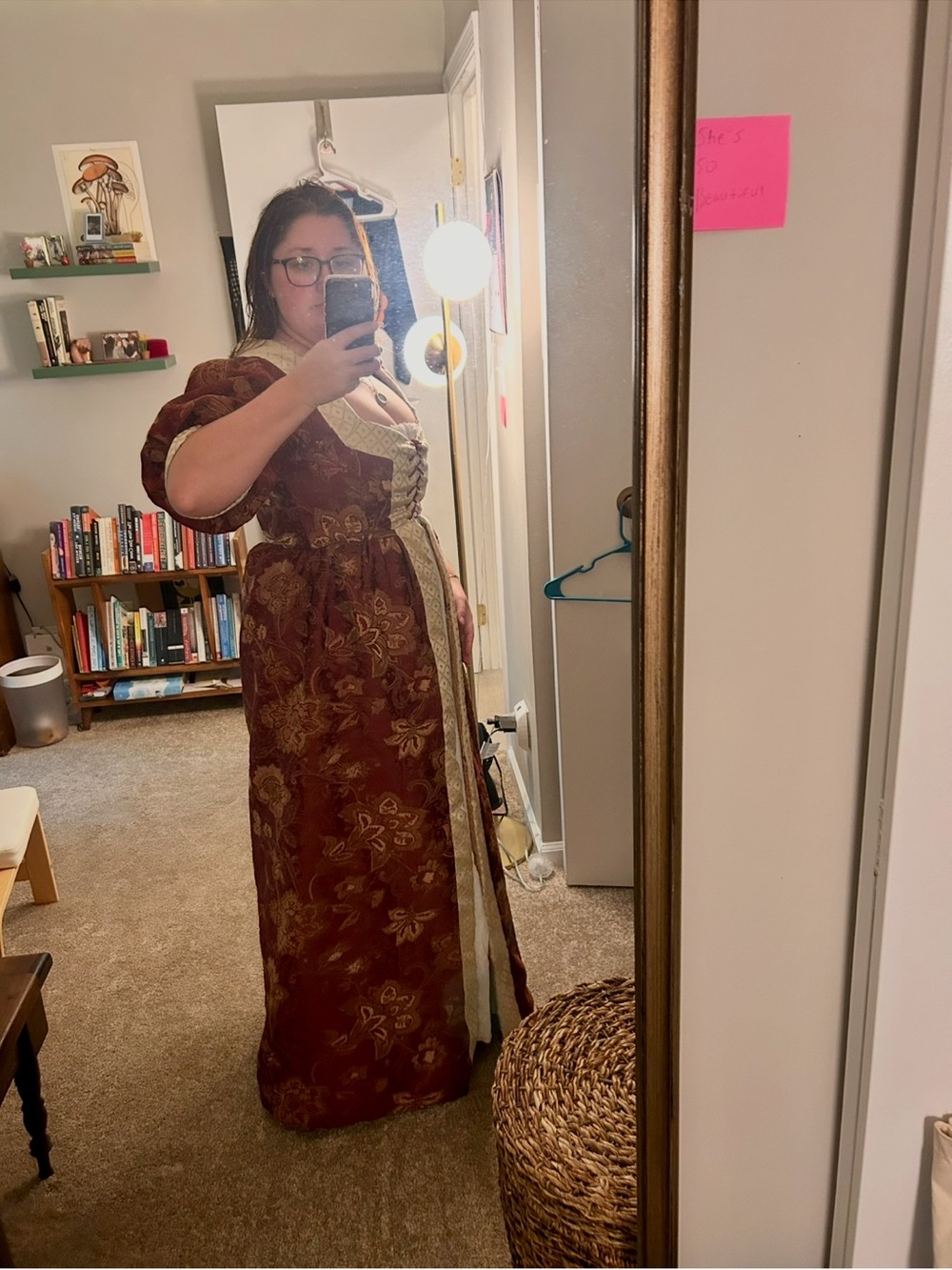 Burgundy and gold renaissance Dress